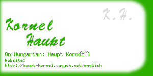 kornel haupt business card